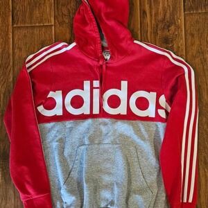 Adidas Track Stripe Logo Hoodie Mens Large Excellent